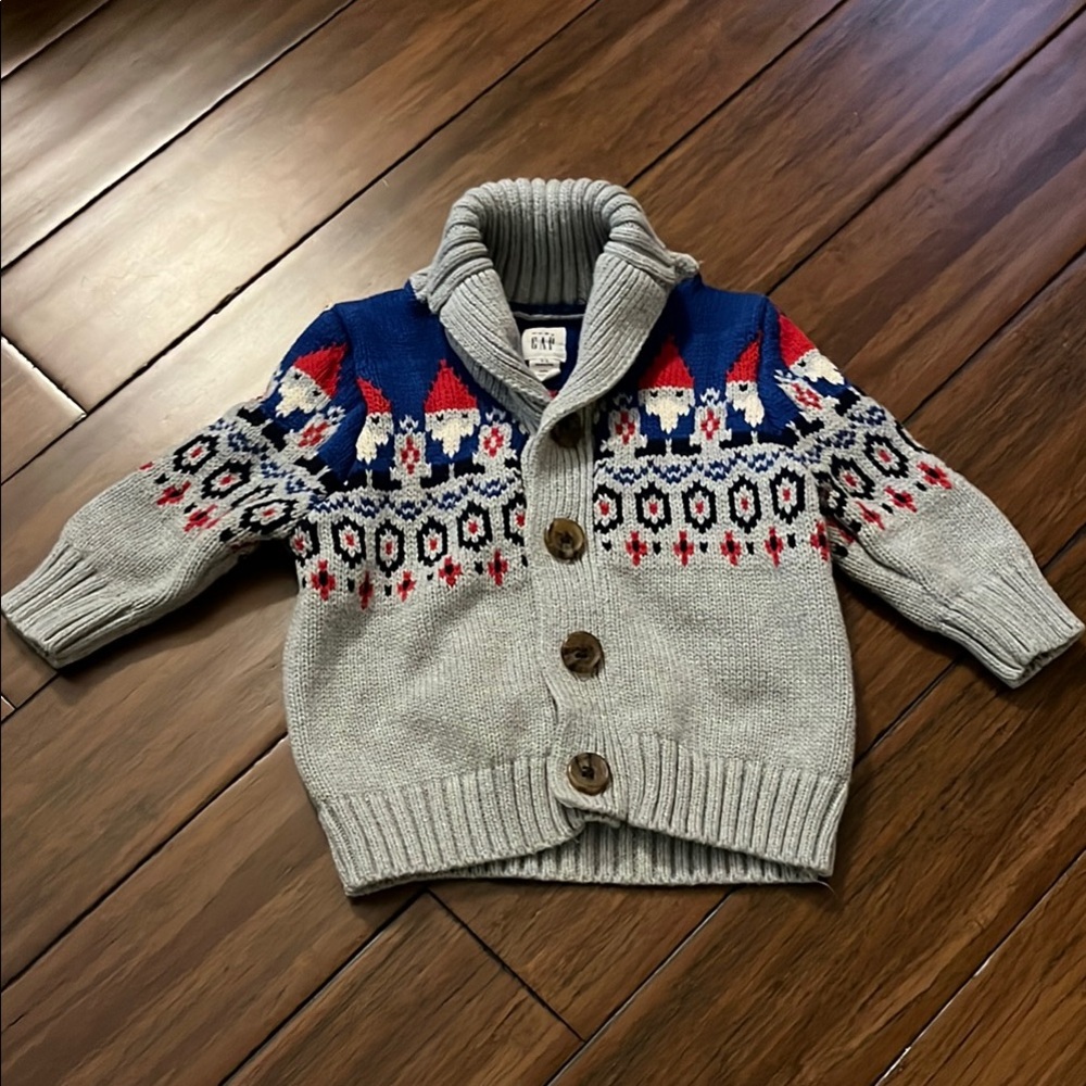 Christmas Gnome baby cardigan